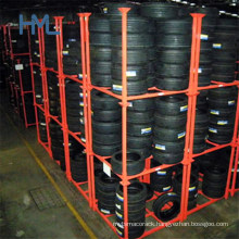 Heavy Duty Powder Coating Forklift Foldable Stacking Metal Tire Rack